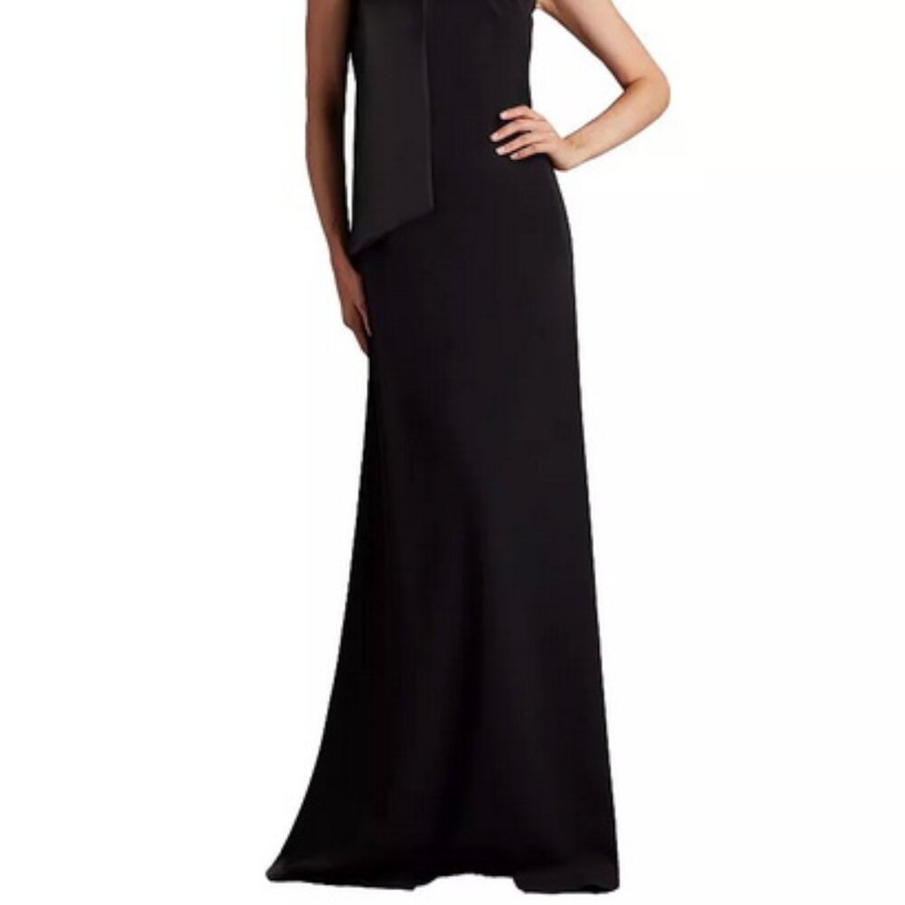 Tadashi Shoji Black Bow Neck Gown - Picture 2 of 7